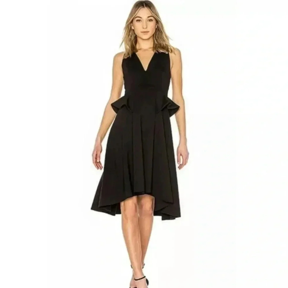 Elliatt Revolve Rapture Black Ruffle Trim V-Neck Dress Size Small NWT cocktail